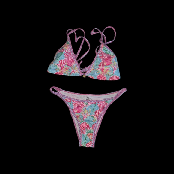 SHEIN Pink and Blue Bikini Set - Picture 1 of 3